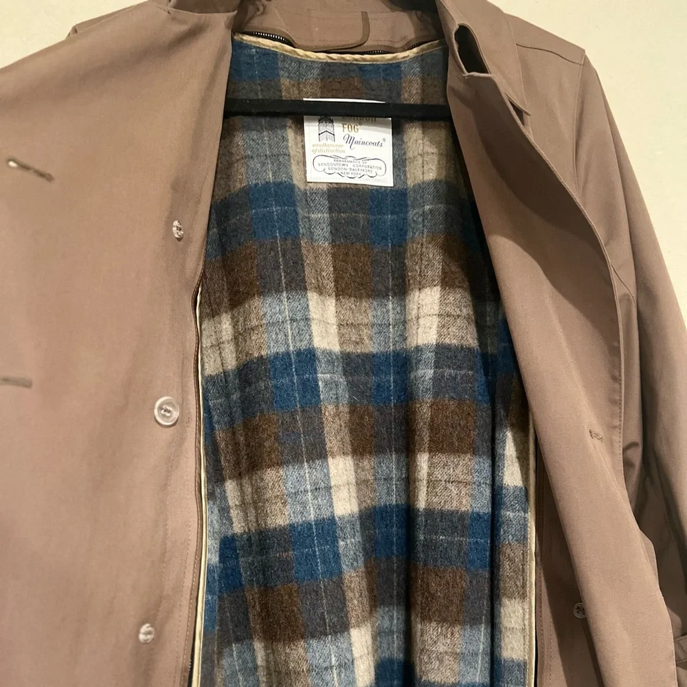 London Fog VINTAGE Trench coat double breasted khaki / 12 Reg - Picture 4 of 6